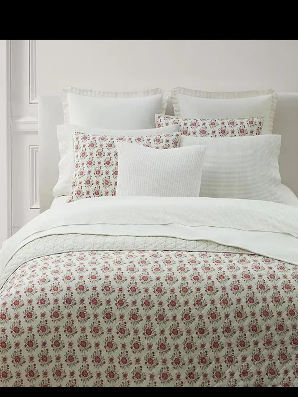 Lauren Ralph Lauren Maren Vintage Inspired Floral Cotton diamond stitch shams